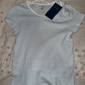 Brandy Melville Blue and White striped T shirt